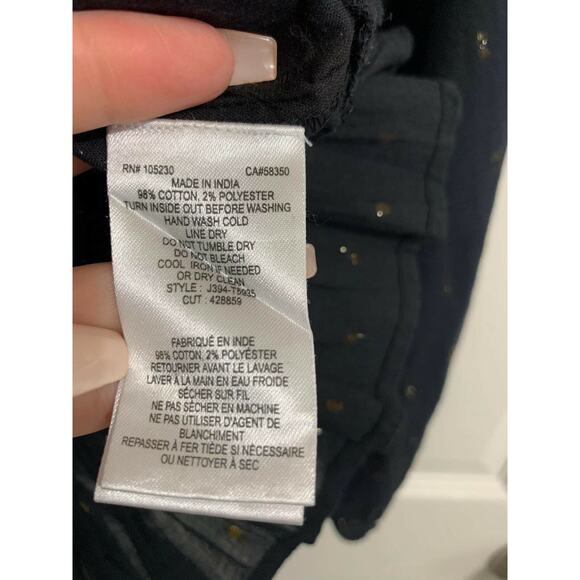 Joie Gianella Long-Sleeve Poplin‎ Blouse Black Size Medium - Picture 7 of 7